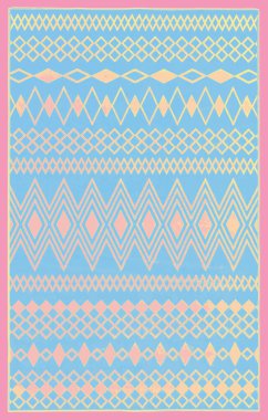 Halı banyosu ve Rug Boho tarzı, dokunmuş doku ve efektli etnik tasarım deseni.