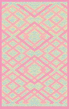 Halı banyosu ve Rug Boho tarzı, dokunmuş doku ve efektli etnik tasarım deseni.