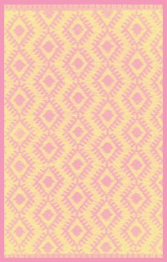 Halı banyosu ve Rug Boho tarzı, dokunmuş doku ve efektli etnik tasarım deseni.