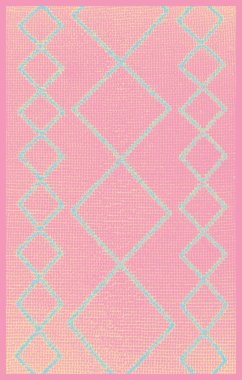 Halı banyosu ve Rug Boho tarzı, dokunmuş doku ve efektli etnik tasarım deseni.