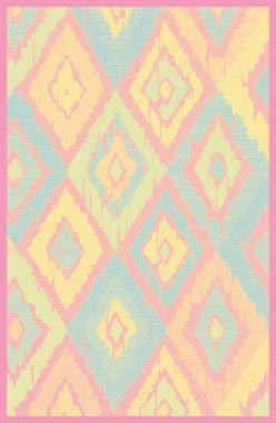 Halı banyosu ve Rug Boho tarzı, dokunmuş doku ve efektli etnik tasarım deseni.