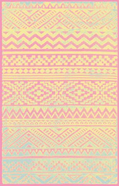 Halı banyosu ve Rug Boho tarzı, dokunmuş doku ve efektli etnik tasarım deseni.