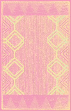 Halı banyosu ve Rug Boho tarzı, dokunmuş doku ve efektli etnik tasarım deseni.