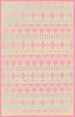 Halı banyosu ve Rug Boho tarzı, dokunmuş doku ve efektli etnik tasarım deseni.