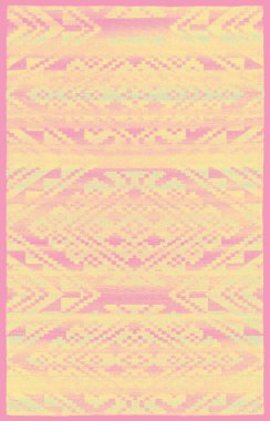 Halı banyosu ve Rug Boho tarzı, dokunmuş doku ve efektli etnik tasarım deseni.