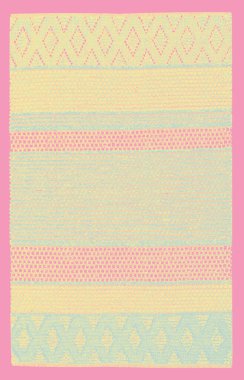 Halı banyosu ve Rug Boho tarzı, dokunmuş doku ve efektli etnik tasarım deseni.