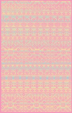 Halı banyosu ve Rug Boho tarzı, dokunmuş doku ve efektli etnik tasarım deseni.