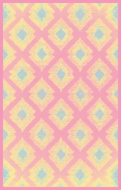 Halı banyosu ve Rug Boho tarzı, dokunmuş doku ve efektli etnik tasarım deseni.