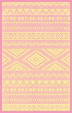 Halı banyosu ve Rug Boho tarzı, dokunmuş doku ve efektli etnik tasarım deseni.