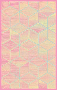 Halı banyosu ve Rug Boho tarzı, dokunmuş doku ve efektli etnik tasarım deseni.