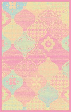 Halı banyosu ve Rug Boho tarzı, dokunmuş doku ve efektli etnik tasarım deseni.