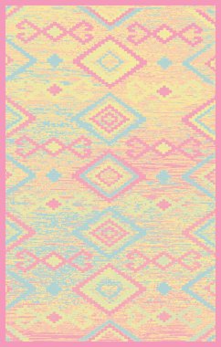 Halı banyosu ve Rug Boho tarzı, dokunmuş doku ve efektli etnik tasarım deseni.