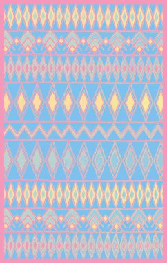 Halı banyosu ve Rug Boho tarzı, dokunmuş doku ve efektli etnik tasarım deseni.