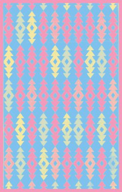 Halı banyosu ve Rug Boho tarzı, dokunmuş doku ve efektli etnik tasarım deseni.