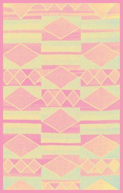 Halı banyosu ve Rug Boho tarzı, dokunmuş doku ve efektli etnik tasarım deseni.