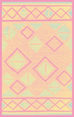 Halı banyosu ve Rug Boho tarzı, dokunmuş doku ve efektli etnik tasarım deseni.