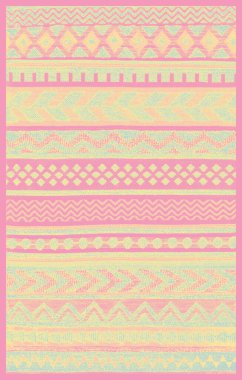 Halı banyosu ve Rug Boho tarzı, dokunmuş doku ve efektli etnik tasarım deseni.