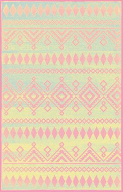 Halı banyosu ve Rug Boho tarzı, dokunmuş doku ve efektli etnik tasarım deseni.