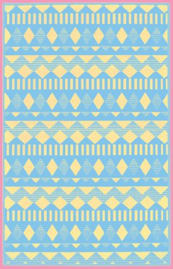 Halı banyosu ve Rug Boho tarzı, dokunmuş doku ve efektli etnik tasarım deseni.