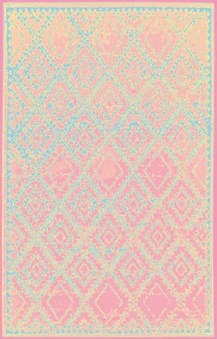 Halı banyosu ve Rug Boho tarzı, dokunmuş doku ve efektli etnik tasarım deseni.