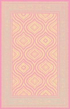 Halı banyosu ve Rug Boho tarzı, dokunmuş doku ve efektli etnik tasarım deseni.