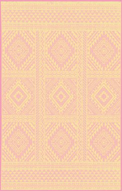 Halı banyosu ve Rug Boho tarzı, dokunmuş doku ve efektli etnik tasarım deseni.