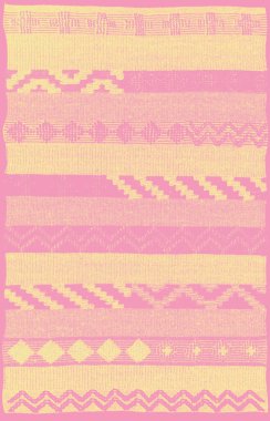 Halı banyosu ve Rug Boho tarzı, dokunmuş doku ve efektli etnik tasarım deseni.