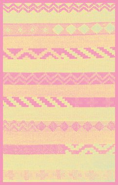 Halı banyosu ve Rug Boho tarzı, dokunmuş doku ve efektli etnik tasarım deseni.