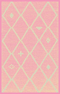 Halı banyosu ve Rug Boho tarzı, dokunmuş doku ve efektli etnik tasarım deseni.