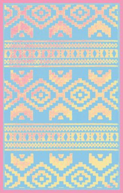 Halı banyosu ve Rug Boho tarzı, dokunmuş doku ve efektli etnik tasarım deseni.