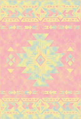 Halı banyosu ve Rug Boho tarzı, dokunmuş doku ve efektli etnik tasarım deseni.