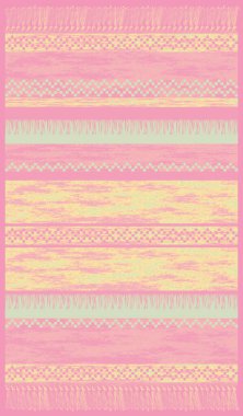 Halı banyosu ve Rug Boho tarzı, dokunmuş doku ve efektli etnik tasarım deseni.