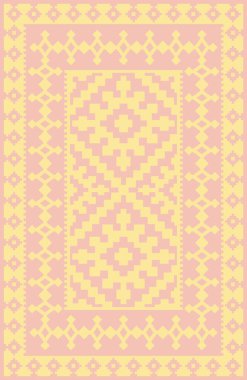 Halı banyosu ve Rug Boho tarzı, dokunmuş doku ve efektli etnik tasarım deseni.