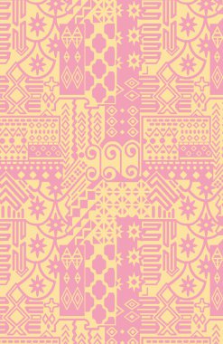 Halı banyosu ve Rug Boho tarzı, dokunmuş doku ve efektli etnik tasarım deseni.