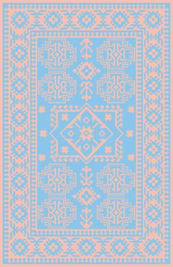 Halı banyosu ve Rug Boho tarzı, dokunmuş doku ve efektli etnik tasarım deseni.