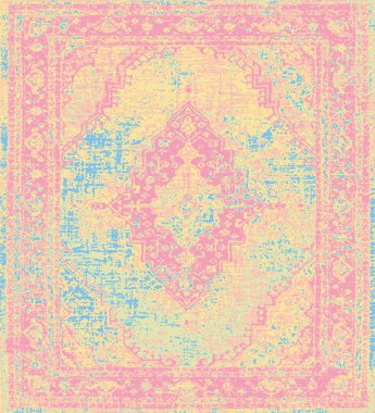 Halı banyosu ve Rug Boho tarzı, dokunmuş doku ve efektli etnik tasarım deseni.