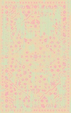 Halı banyosu ve Rug Boho tarzı, dokunmuş doku ve efektli etnik tasarım deseni.