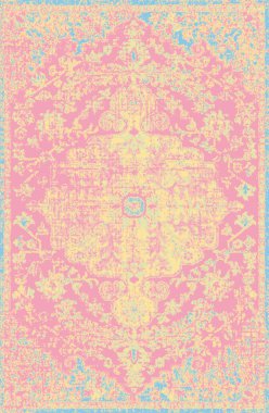 Halı banyosu ve Rug Boho tarzı, dokunmuş doku ve efektli etnik tasarım deseni.