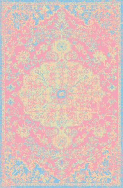 Halı banyosu ve Rug Boho tarzı, dokunmuş doku ve efektli etnik tasarım deseni.