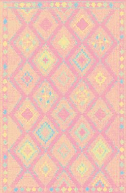 Halı banyosu ve Rug Boho tarzı, dokunmuş doku ve efektli etnik tasarım deseni.