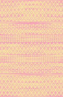 Halı banyosu ve Rug Boho tarzı, dokunmuş doku ve efektli etnik tasarım deseni.