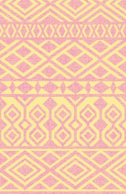 Halı banyosu ve Rug Boho tarzı, dokunmuş doku ve efektli etnik tasarım deseni.