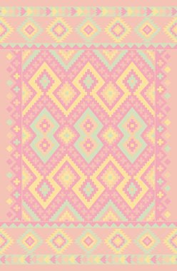 Halı banyosu ve Rug Boho tarzı, dokunmuş doku ve efektli etnik tasarım deseni.