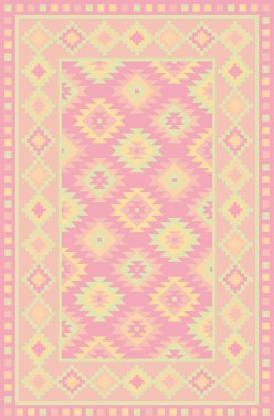 Halı banyosu ve Rug Boho tarzı, dokunmuş doku ve efektli etnik tasarım deseni.