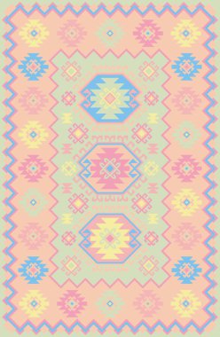 Halı banyosu ve Rug Boho tarzı, dokunmuş doku ve efektli etnik tasarım deseni.