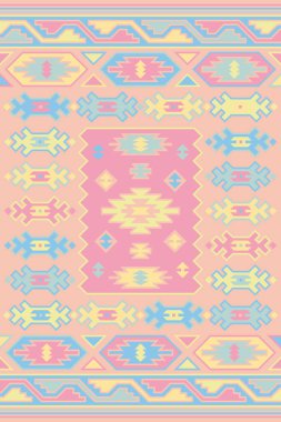 Halı banyosu ve Rug Boho tarzı, dokunmuş doku ve efektli etnik tasarım deseni.