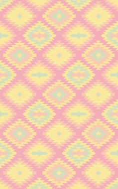 Halı banyosu ve Rug Boho tarzı, dokunmuş doku ve efektli etnik tasarım deseni.