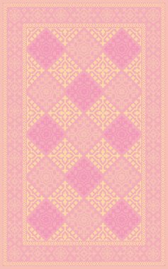 Halı banyosu ve Rug Boho tarzı, dokunmuş doku ve efektli etnik tasarım deseni.