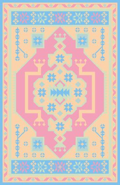 Halı banyosu ve Rug Boho tarzı, dokunmuş doku ve efektli etnik tasarım deseni.