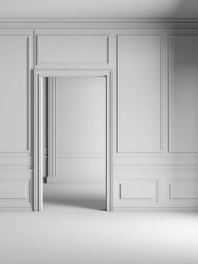 3D Görüntü Klasik Kapılar ve ahşap döşeme